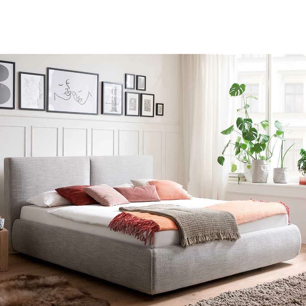 180x200 Bettkasten Doppelbett In Hellgrau - Tanky – Bild 2