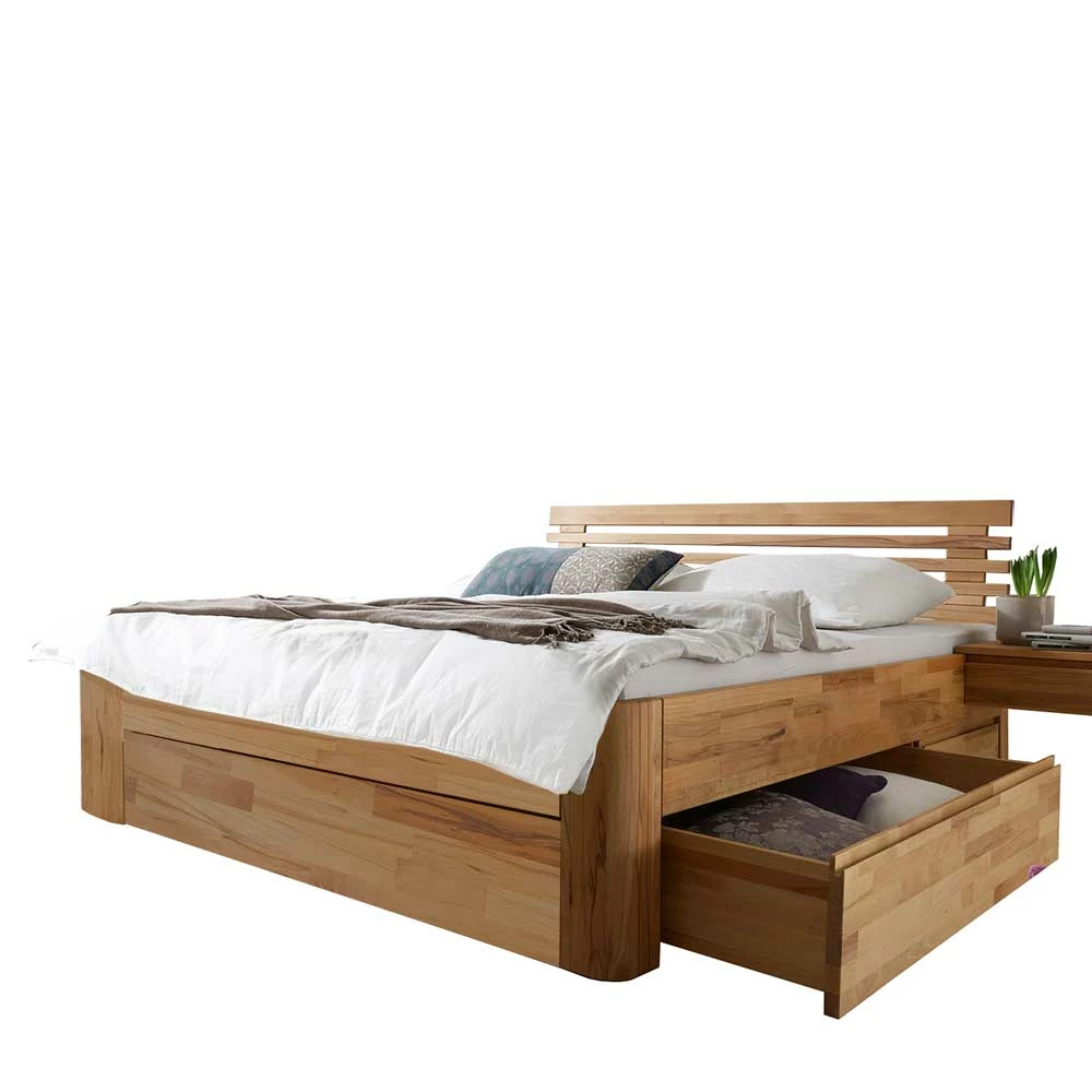 180x200 Schubkasten Bett Aus Massivholz - Jecana II – Bild 2