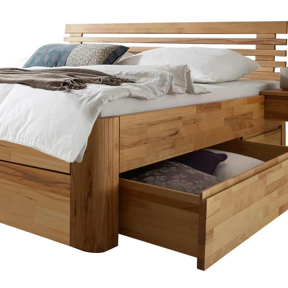 180x200 Schubkasten Bett Aus Massivholz - Jecana II – Bild 3