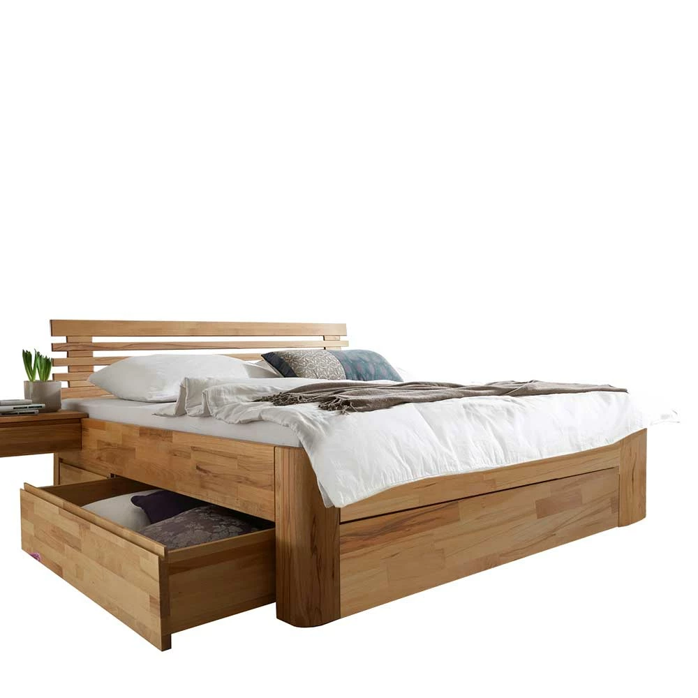 180x200 Schubkasten Bett Aus Massivholz - Jecana II