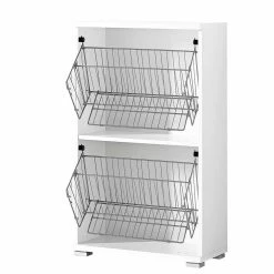 2 Klappen Schuhschrank In Beige Weiß - Calbany 12 2 Klappen Schuhschrank In Beige Weiß - Calbany -Renzo Shop 2 klappen schuhschrank in beige weiss 53x91x30 cm calbany 04