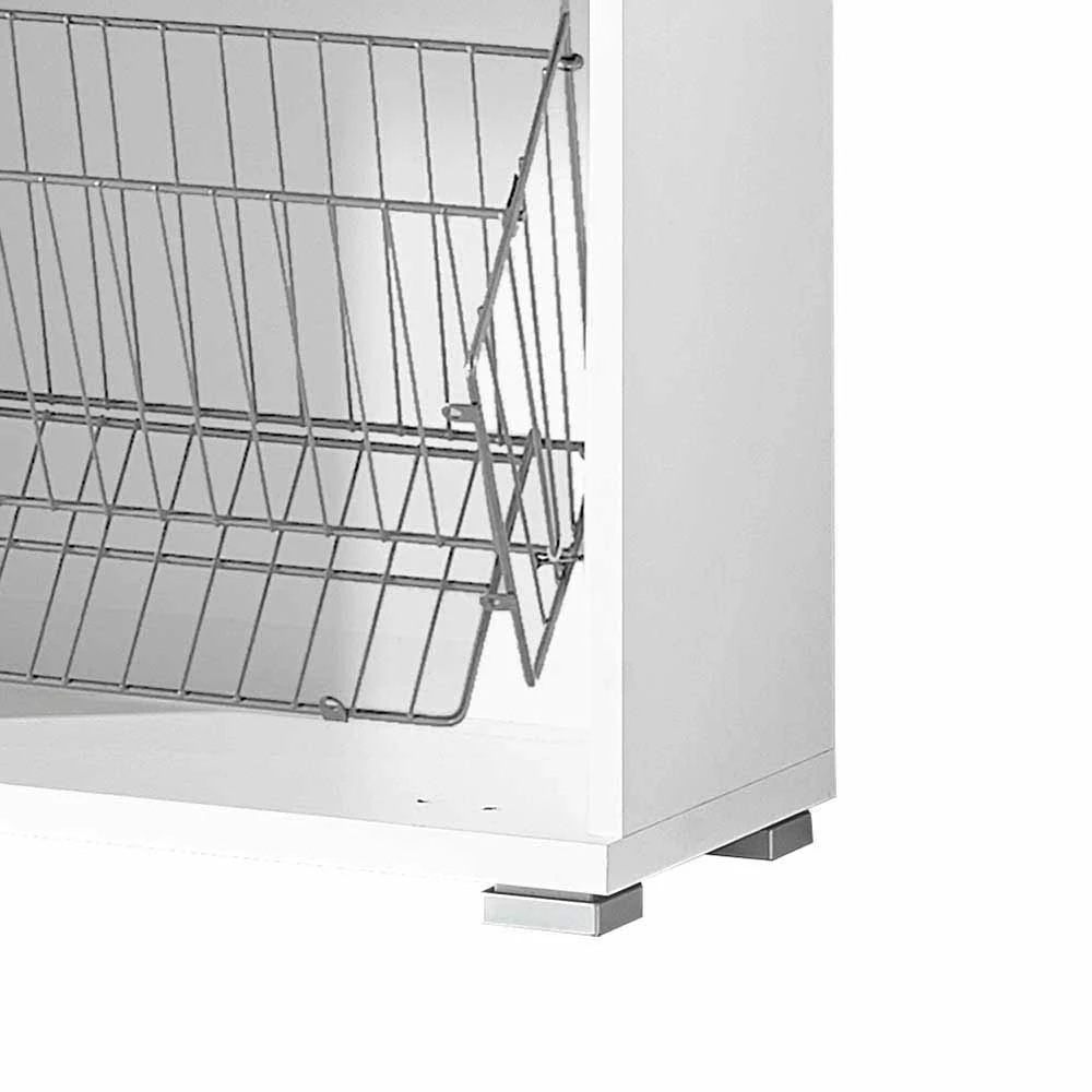 2 Klappen Schuhschrank In Creme & Weiß Iasella 91 Cm Hoch 7 2 Klappen Schuhschrank In Creme & Weiß Iasella 91 Cm Hoch – Bild 5