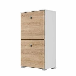 2 Klappen Schuhschrank Mit Metallgriffen - Rilian I