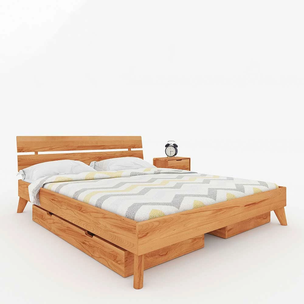 210cm Langes Doppelbett Gestell Aus Holz - Junola â Bild 2
