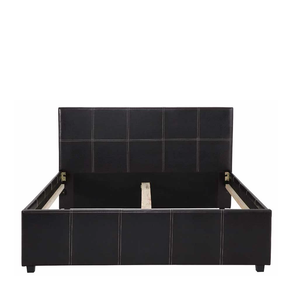 3 Größen Kunstlederbett In Dunkelbraun - Caspard – Bild 4