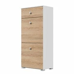 53x114x32 Schuhkipper In Eiche Hell & Weiß - Rilian