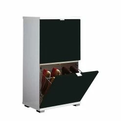 53x91x30 Schuhklapper In Schwarz Weiß - Cenleta