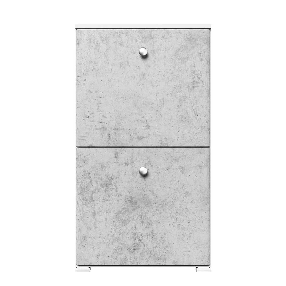 53x96x32 Schuh Klappschrank In Beton Grau & Weiß - Ohiliav 5 53x96x32 Schuh Klappschrank In Beton Grau & Weiß - Ohiliav – Bild 3