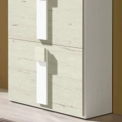 65x117x29 Schuhschrank Mit Drei Schuhklappen - Cocktail -Renzo Shop 65x117x29 schuhschrank mit drei schuhklappen in weiss creme cocktail 02