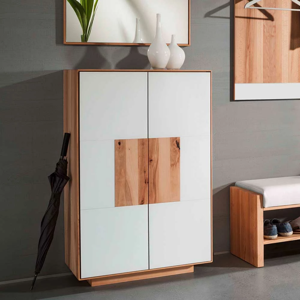 72x112 Design Schuhschrank In Weiß Glas - Mandrey I – Bild 3