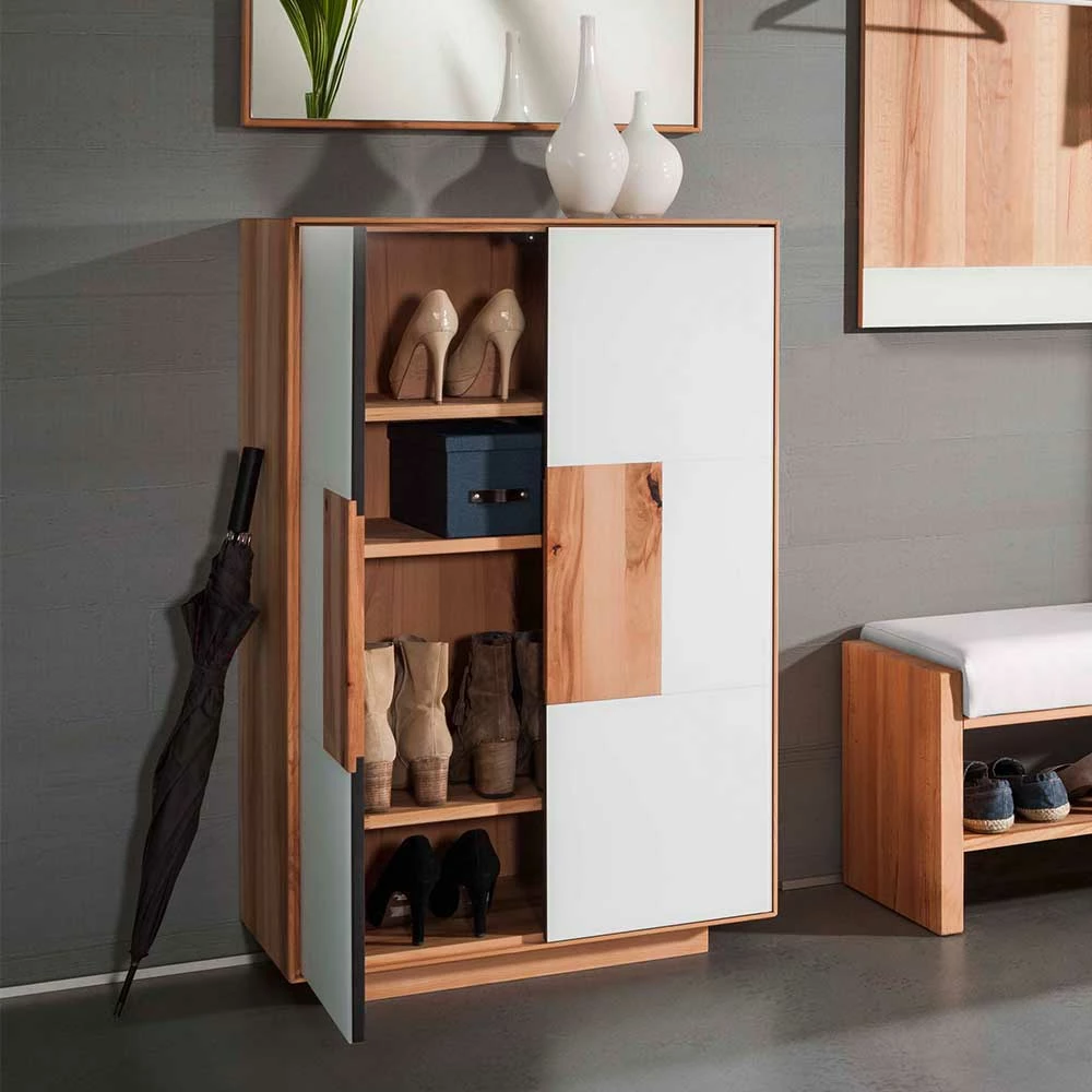 72x112 Design Schuhschrank In Weiß Glas - Mandrey I – Bild 4