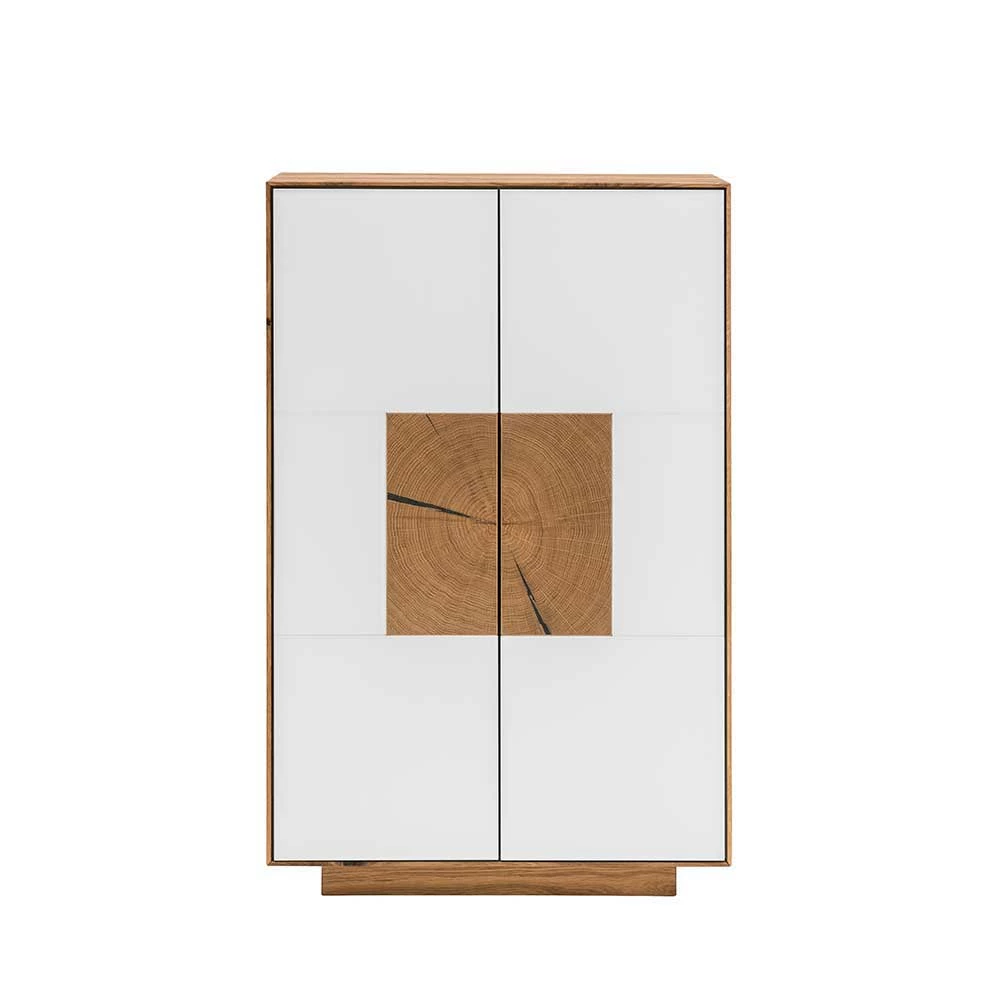 72x112 Design Schuhschrank In Wildeiche & Weiß - Mandrey – Bild 3