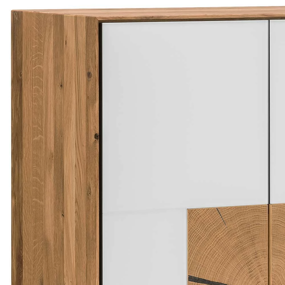 72x112 Design Schuhschrank In Wildeiche & Weiß - Mandrey – Bild 5