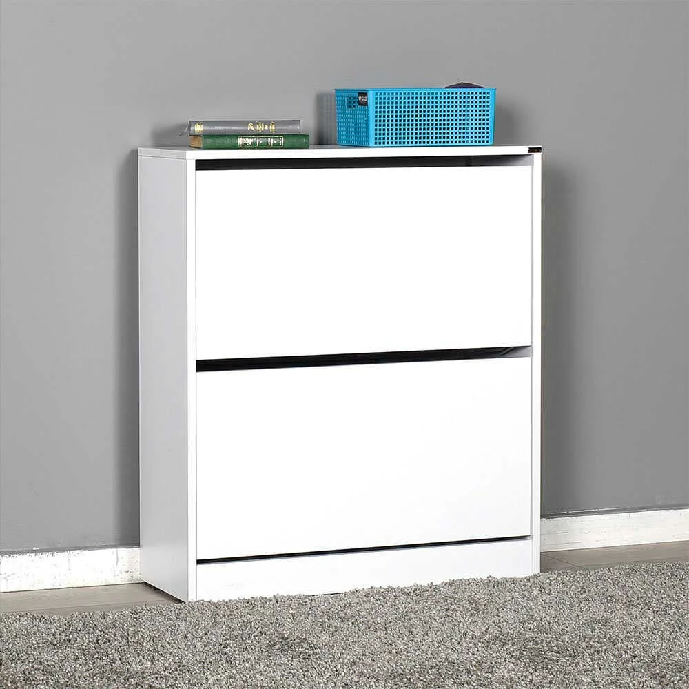 73x84x26 Weißer Schuhkipper Modern - Elastian – Bild 2