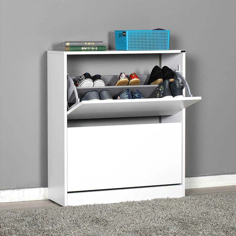 73x84x26 Weißer Schuhkipper Modern - Elastian – Bild 3