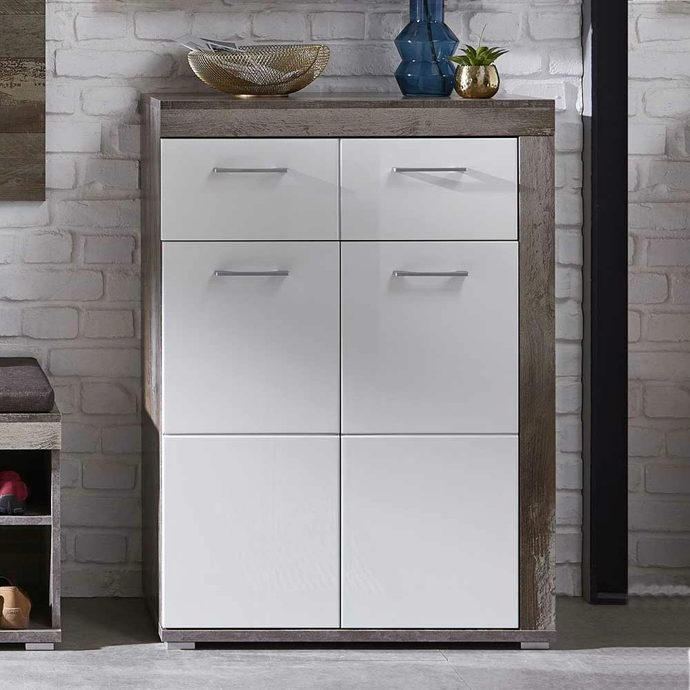 77x107x38 Vertiko Schuhschrank Zweifarbig - Ostrimo – Bild 3