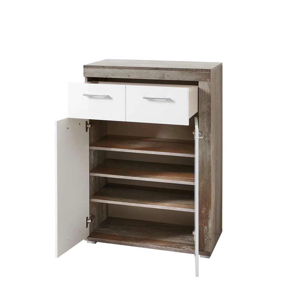 77x107x38 Vertiko Schuhschrank Zweifarbig - Ostrimo – Bild 5