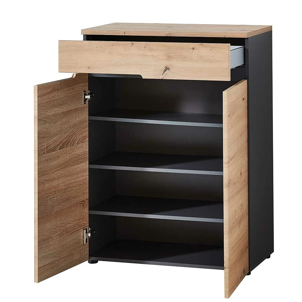 80x107x38 Vertiko Für Schuhe In Wildeiche Optik - Kuetra – Bild 3