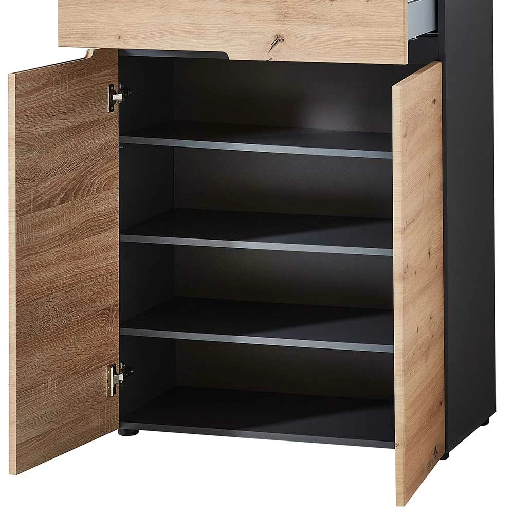 80x107x38 Vertiko Für Schuhe In Wildeiche Optik - Kuetra – Bild 4