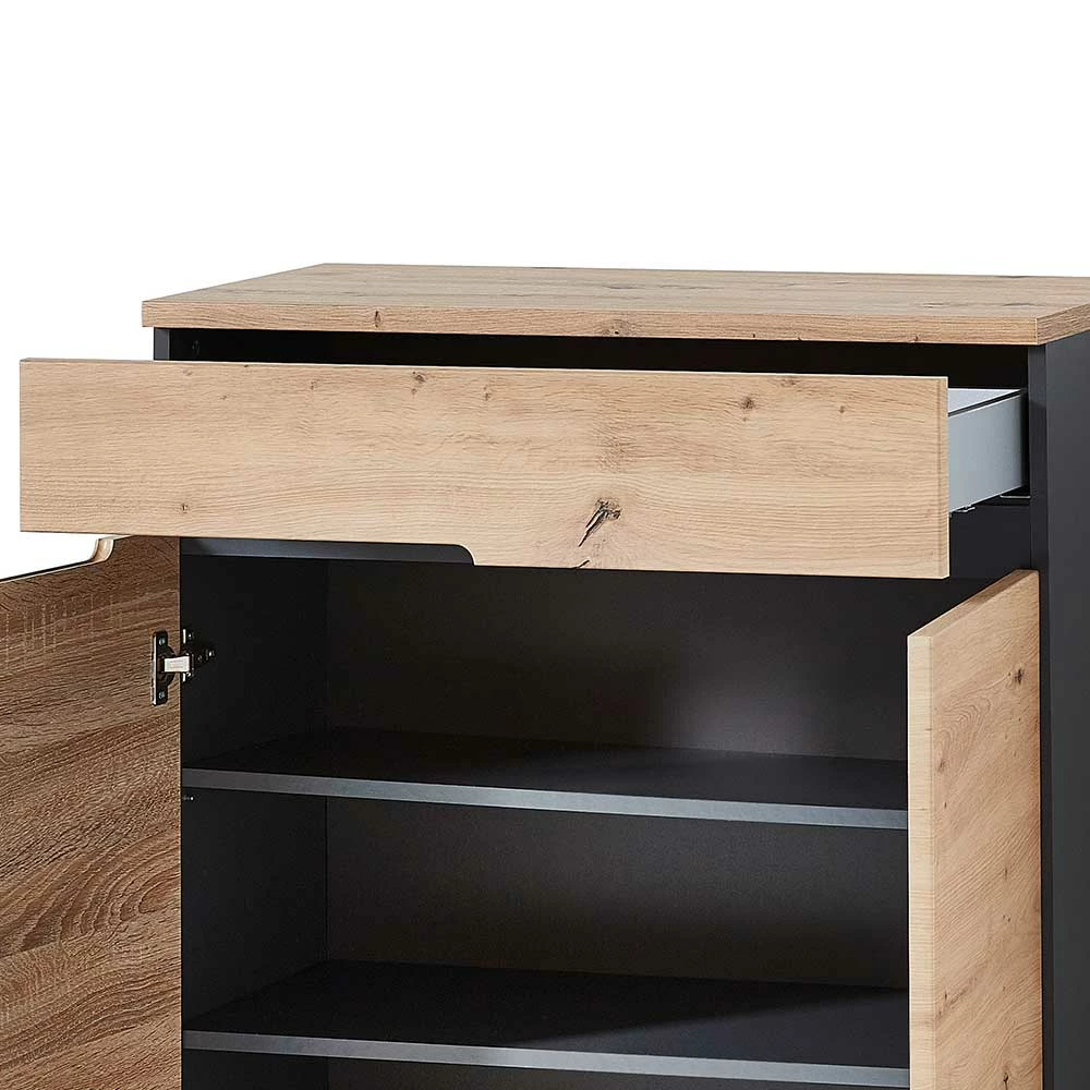 80x107x38 Vertiko Für Schuhe In Wildeiche Optik - Kuetra – Bild 5