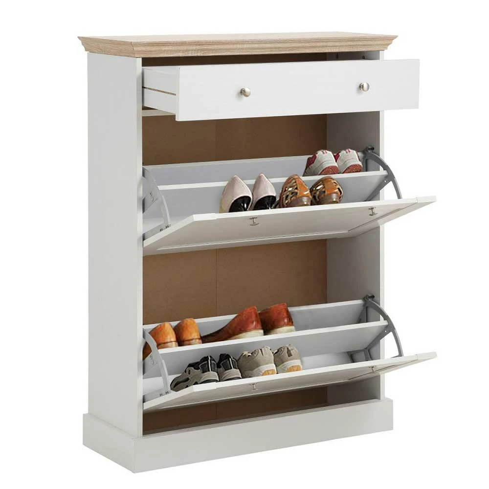 80x10x30 2 Klappen Schuhschrank Im Country Style - Ridron – Bild 3