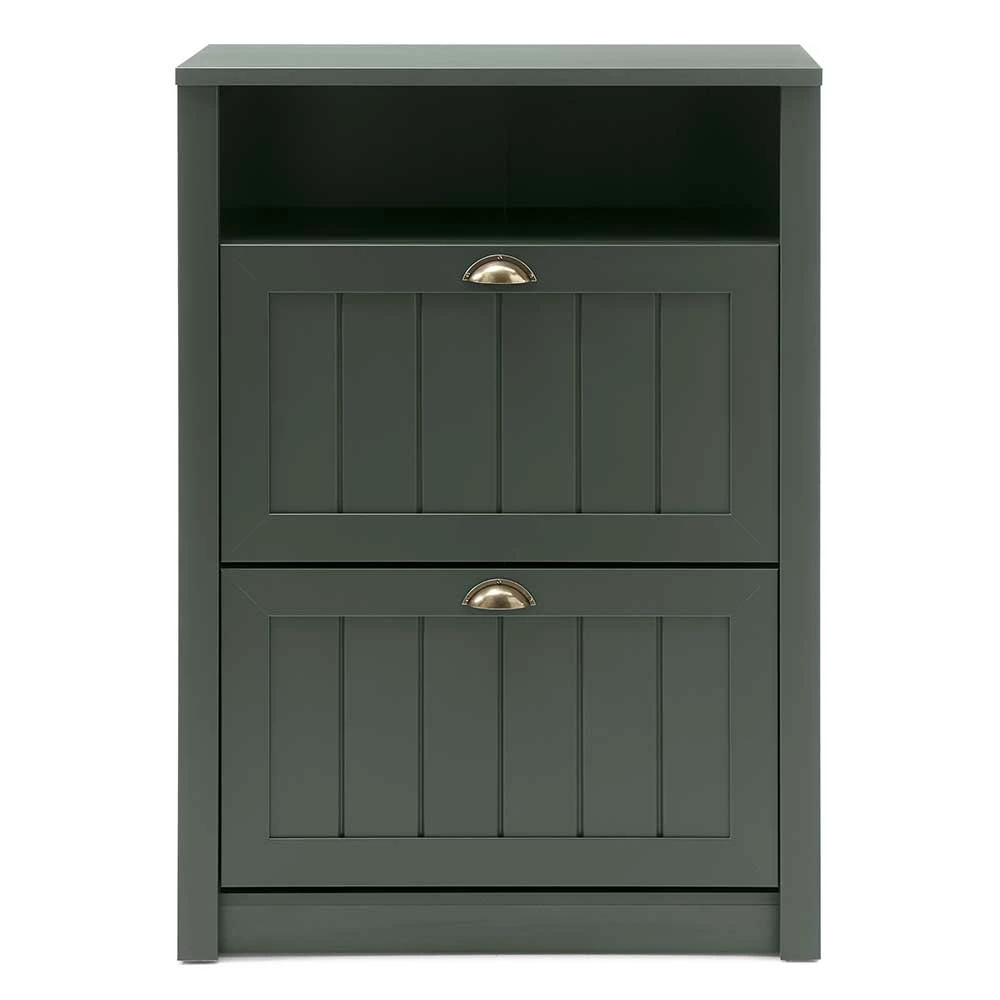 80x112x36 Landhaus Schuhschrank In Dunkelgrün - Niestov – Bild 3