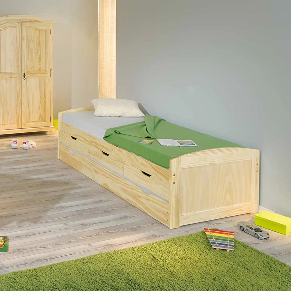 90x200 Bett Mit Ausziehbett & Schubladen - Alejandro â Bild 4