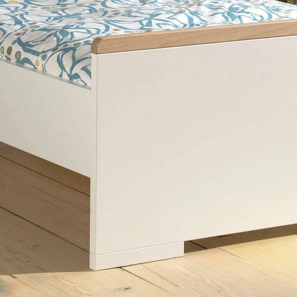 90x200 Cm Jugendbett In Weiß Mit Buche - Eldrus – Bild 5