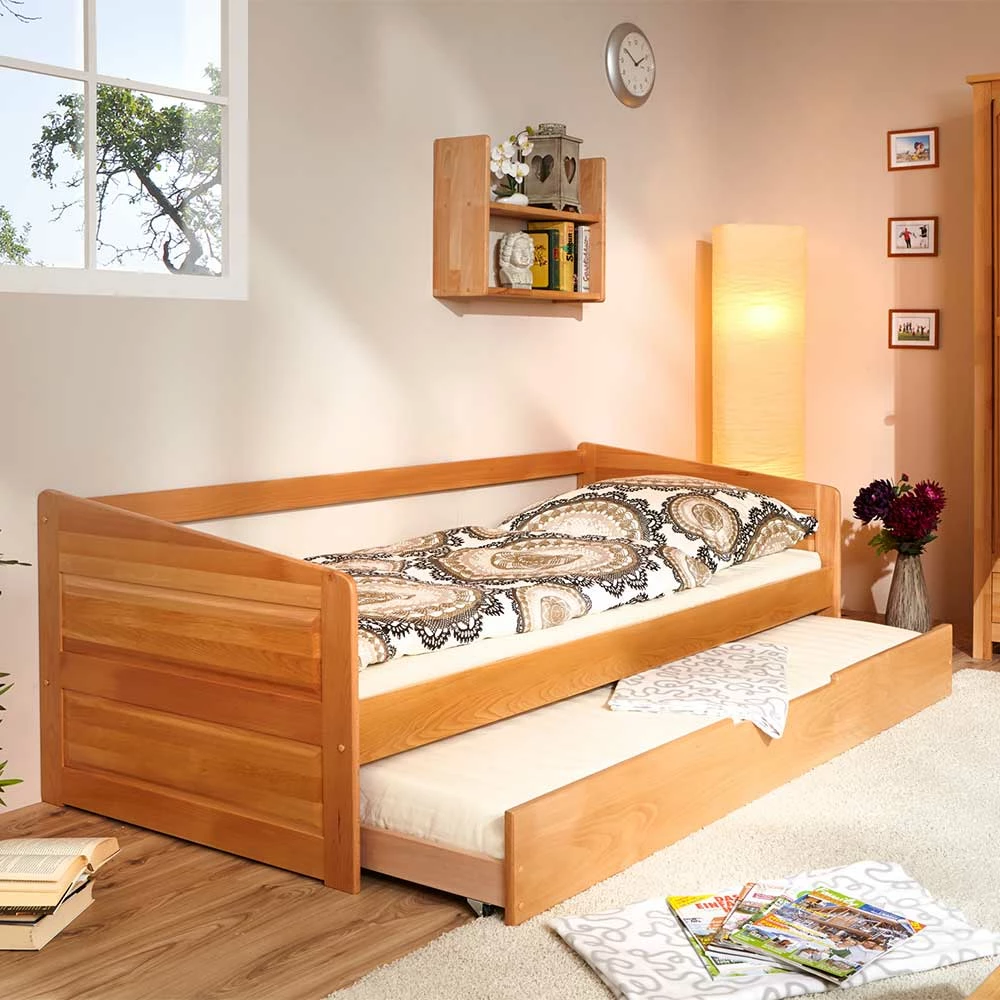 90x200 Holzbett Mit Ausziehbett - Boldigano â Bild 3