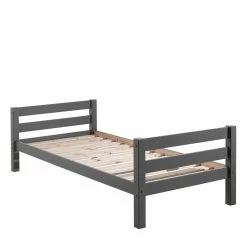 90x200 Massivholzbett In Grau Aus Kiefer - Yamescoa