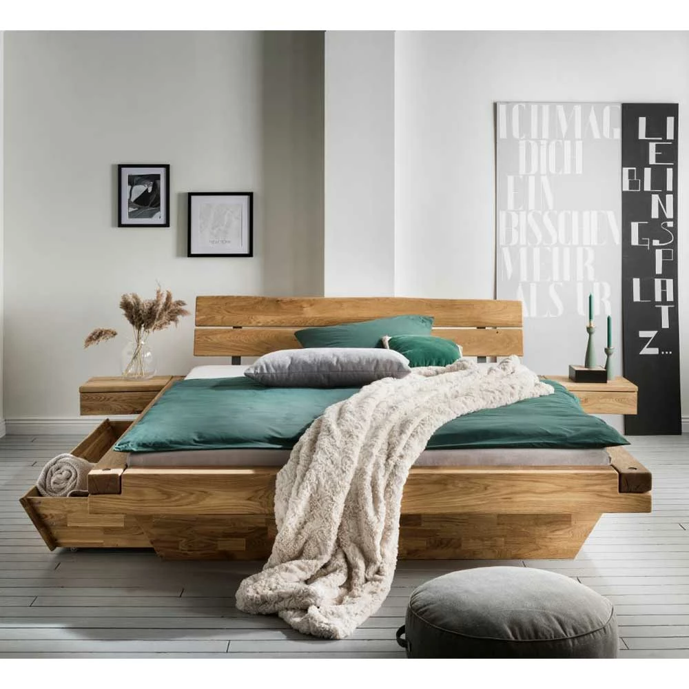 Balkenbett Mit Baumkanten Kopfteil - Laredo (dreiteilig) – Bild 3
