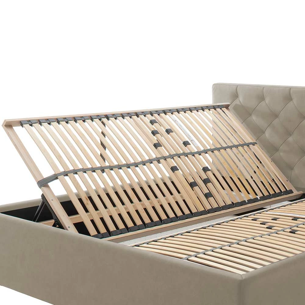 Bettkasten Bett In Beige Microfaser - Croscony 8 Bettkasten Bett In Beige Microfaser - Croscony – Bild 6