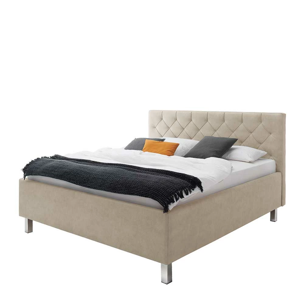 Bettkasten Bett In Beige Microfaser - Croscony 3 Bettkasten Bett In Beige Microfaser - Croscony