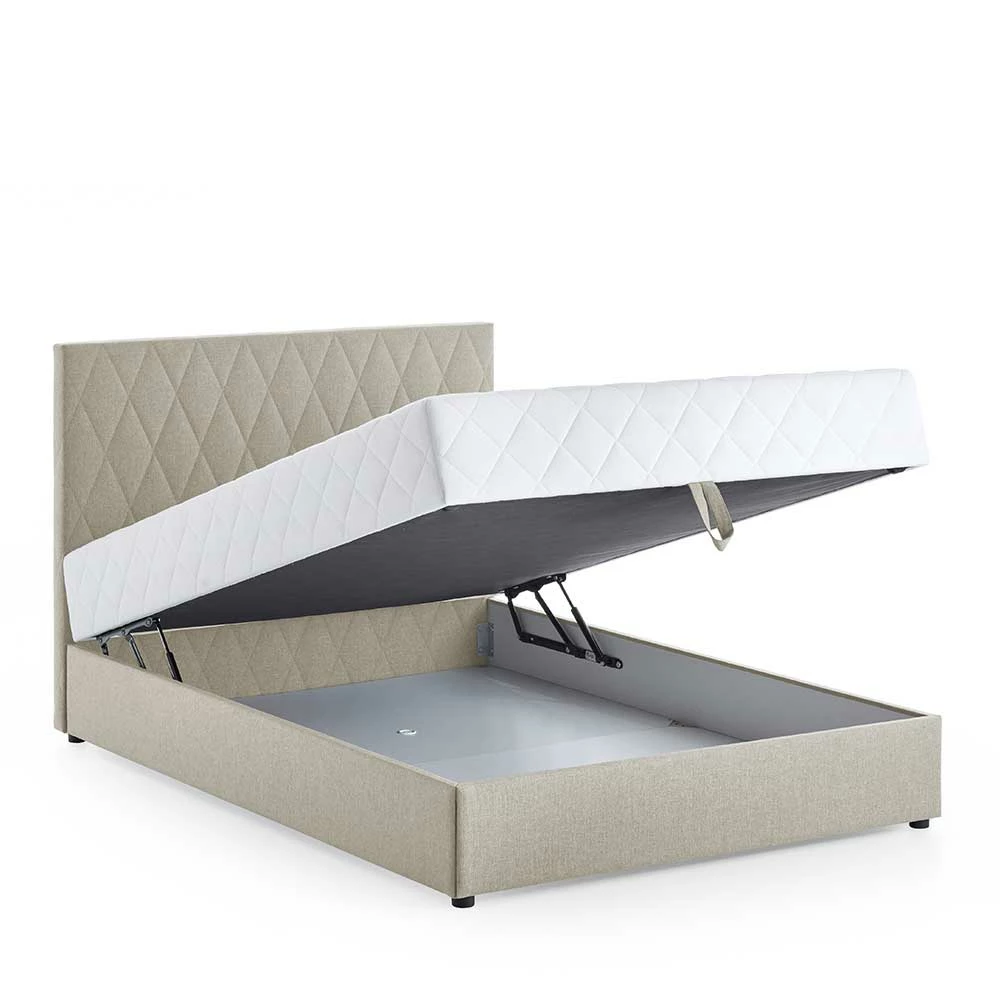 Bettkasten Polsterbett Komplett In Creme - Hietro – Bild 5