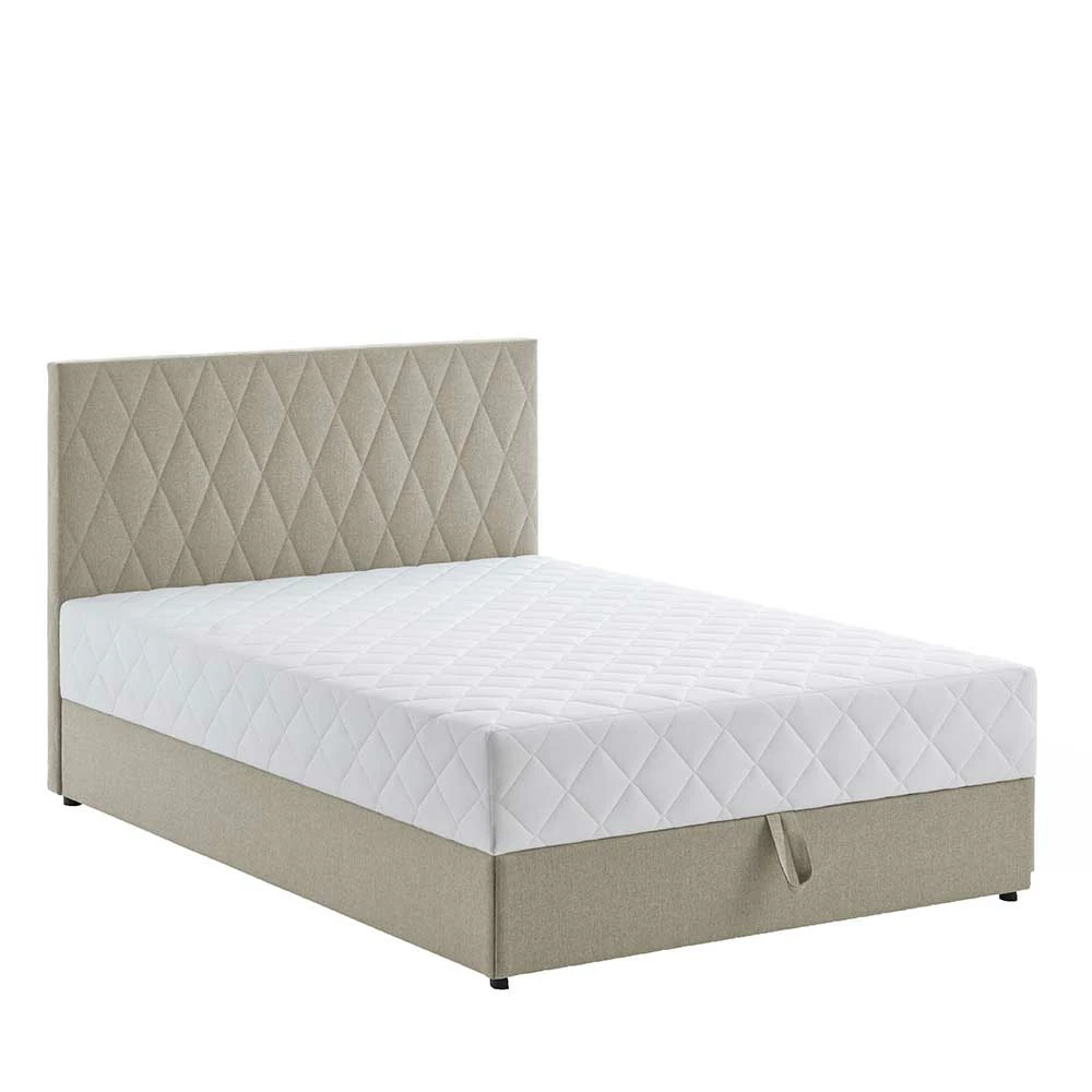 Bettkasten Polsterbett Komplett In Creme - Hietro