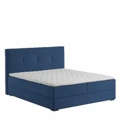 Blaues Stauraumbett Mit 118cm Hohem Kopfteil - Remilia