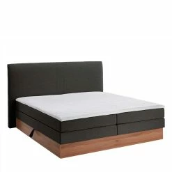 Boxbett Mit Stauraum In Anthrazit & Walnuss - Pitta