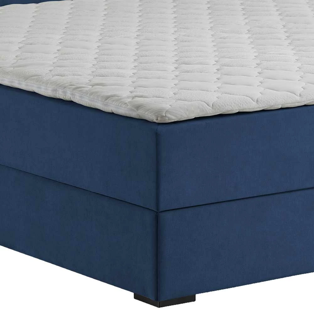 Boxbett Stauraumbett In Blau Webstoff - Vinkoja – Bild 6