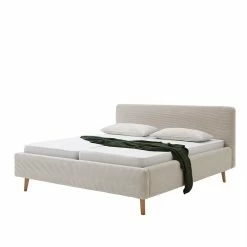 Cord Doppelbett In Beige - Assjan