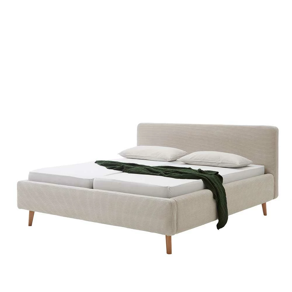 Cord Doppelbett In Beige - Assjan 3 Cord Doppelbett In Beige - Assjan
