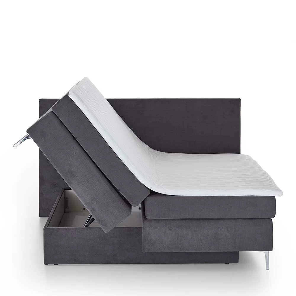 Dunkelgraues Boxspring-Bett Mit Bettkasten - Jubby – Bild 6
