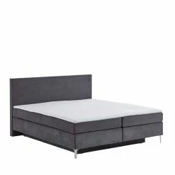 Dunkelgraues Boxspring-Bett Mit Bettkasten - Jubby
