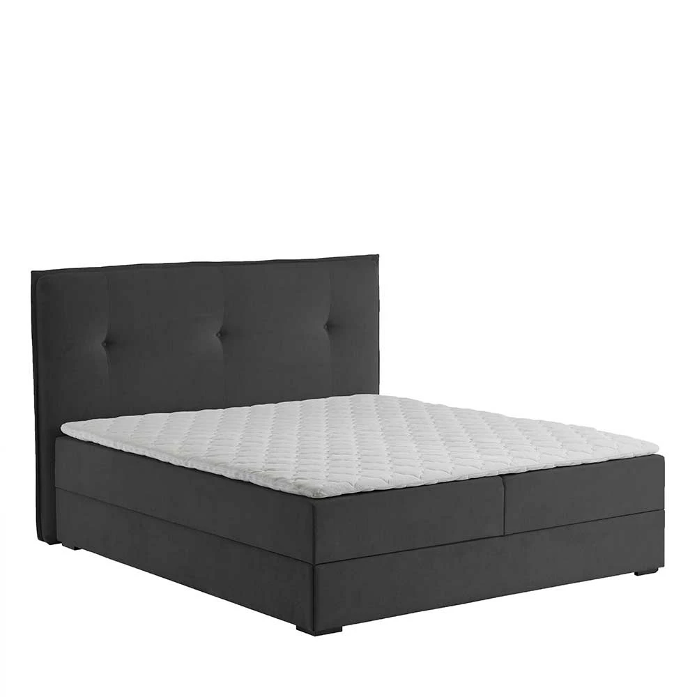 Dunkelgraues Polsterbett Mit Bettkasten - Epos
