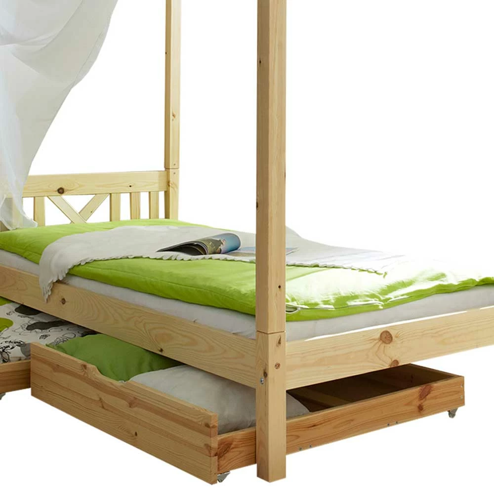 Echtholz Himmelbett Als Einzelbett - Pless – Bild 5