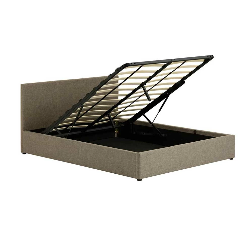 Graues Chenille Polsterbett Mit Bettkasten - Opal – Bild 2