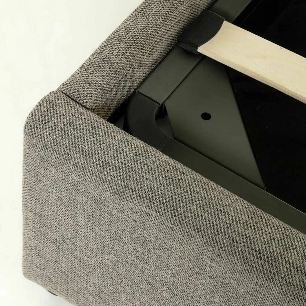 Graues Chenille Polsterbett Mit Bettkasten - Opal – Bild 6