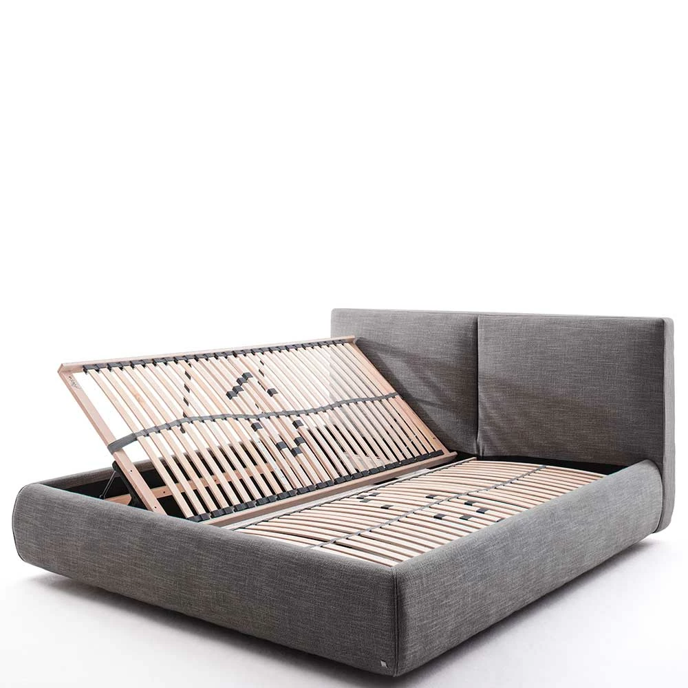 Graues Polsterbett Mit Bettkasten - Lecentra – Bild 4