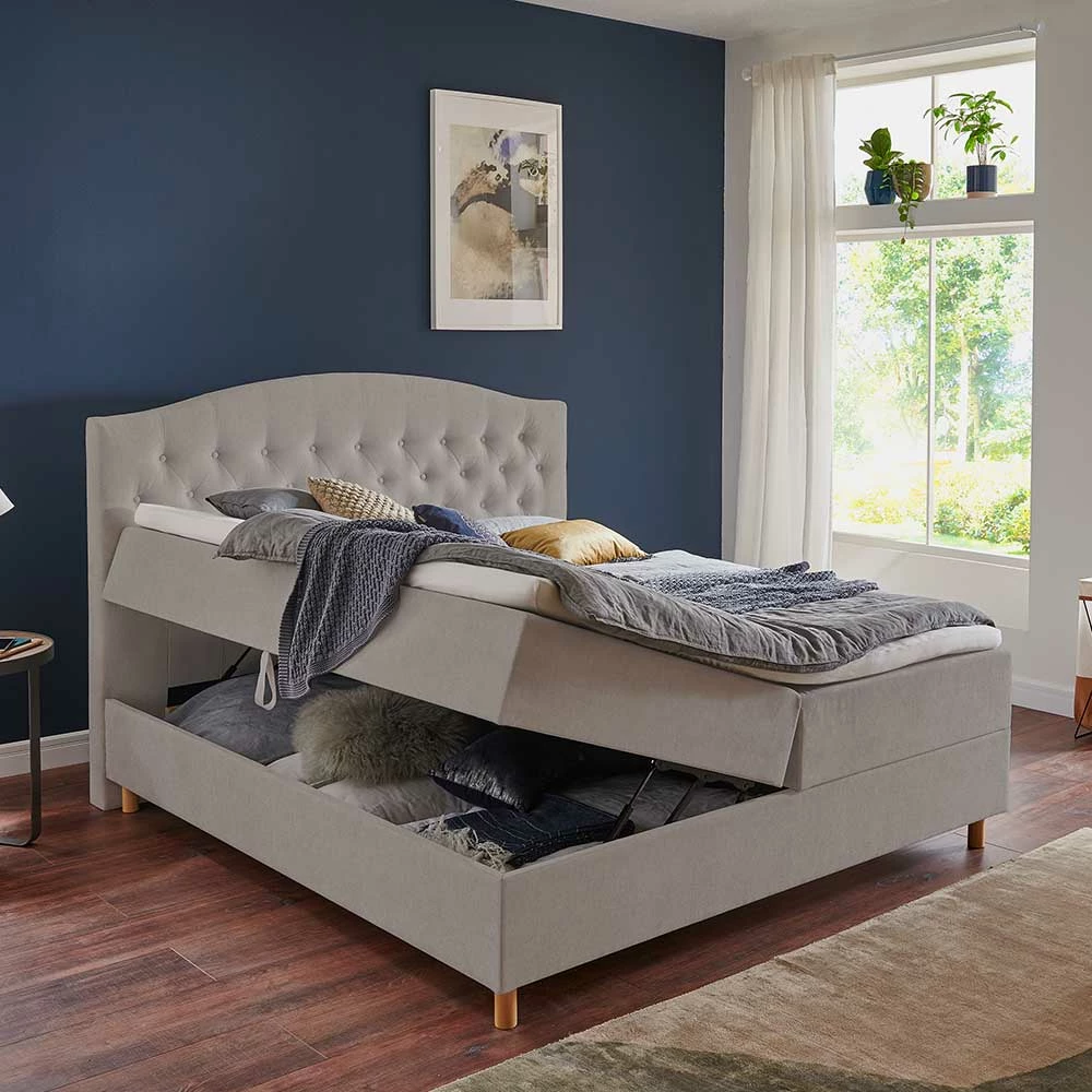 H3 Komplettbett Mit Bettkasten In Hellbraun - Furcia â Bild 3