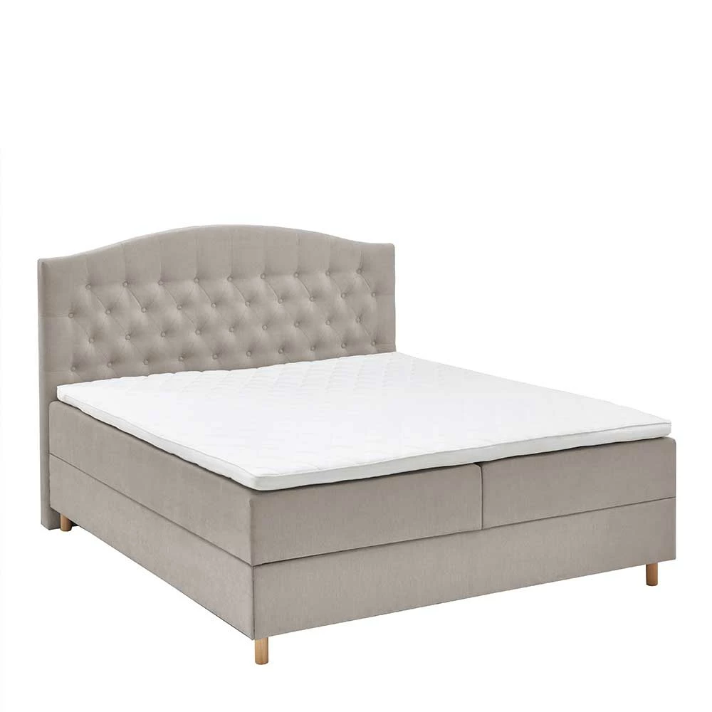 H3 Komplettbett Mit Bettkasten In Hellbraun - Furcia