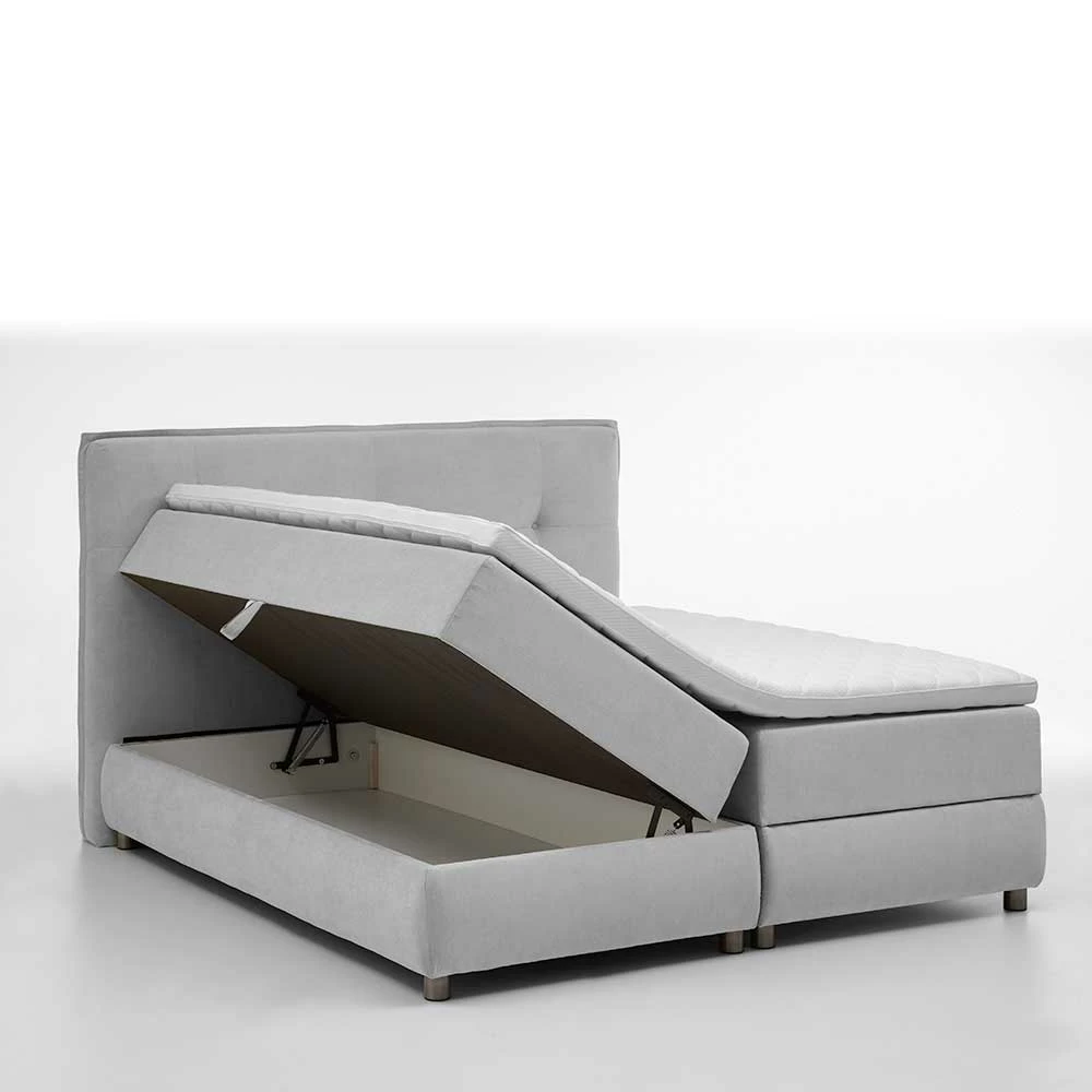 Hellgraues Boxspringbett Mit Stauraum In 180x200 - Zita – Bild 5